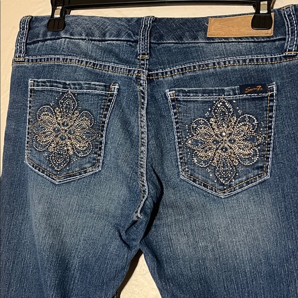 Seven7 Classic Blue Flare Jeans - Picture 4 of 5